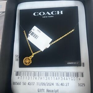 Coach Gold Logo Necklace